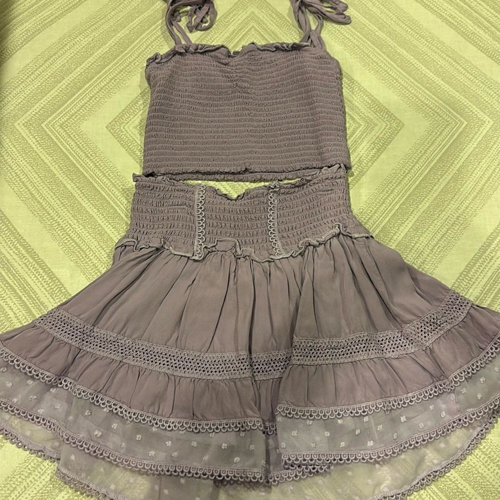Katie J NYC Girls Purple Tank Top and Skirt Matching Set
